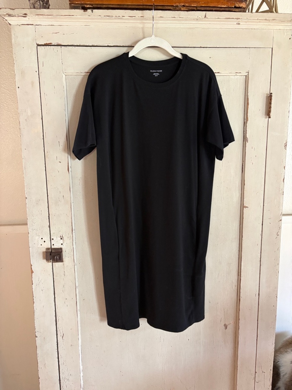 Eileen Fisher Organic Cotton Black Tee Dress